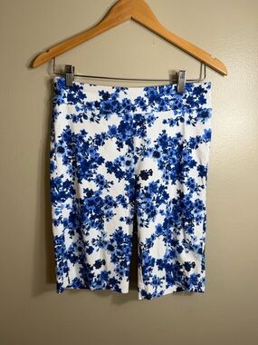 Counterparts Blue Floral Bermuda Shorts Cottagecore Coastal Grandma Sz 6P
